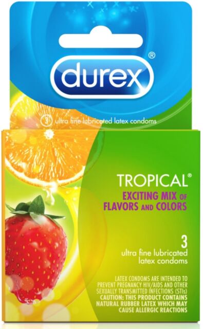 Condones Durex Tropical Saborizados (Paq. 3).
